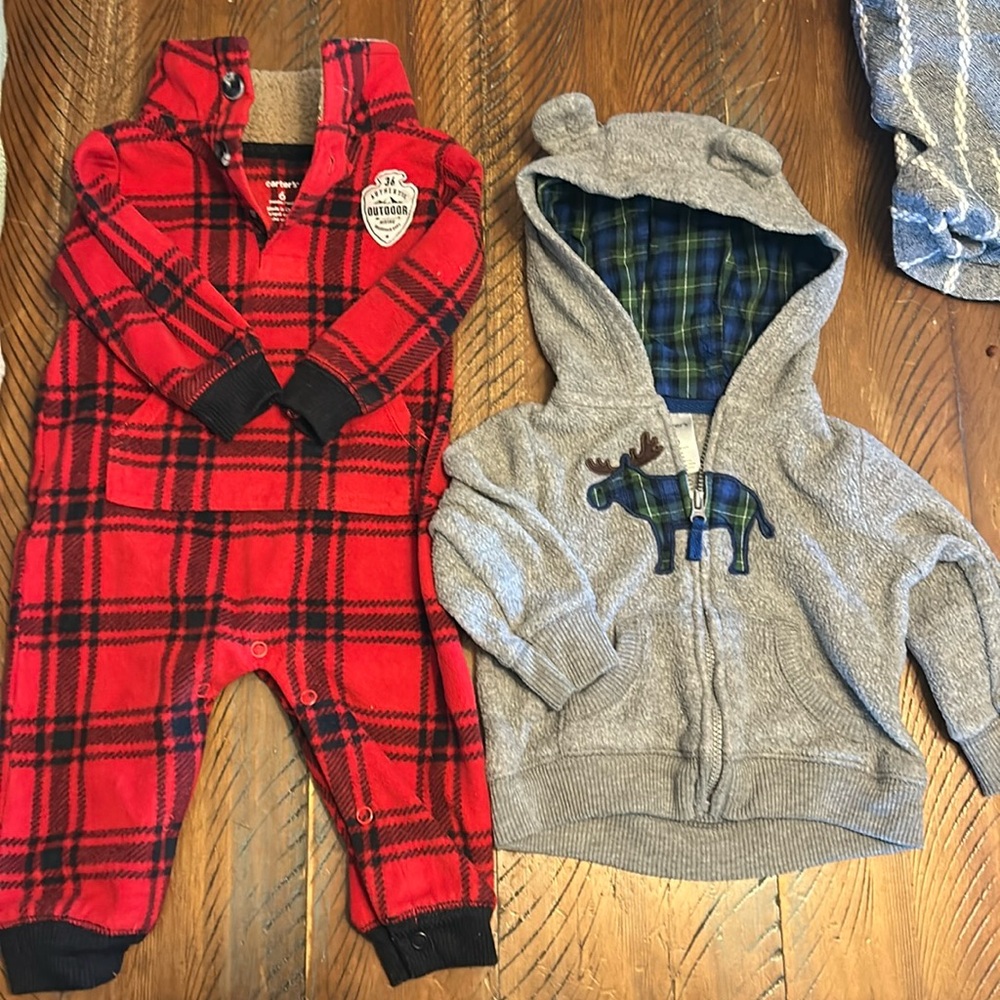 Bundle of boys 6mo Christmas, sleeper and hoodie